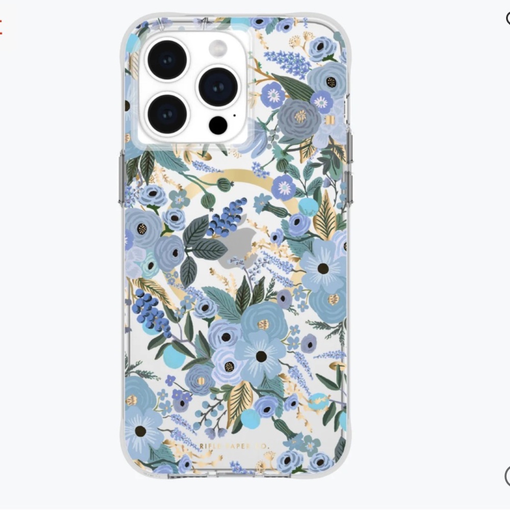 Rifle Paper clear Garden Party Blue iPhone 15 Pro Max